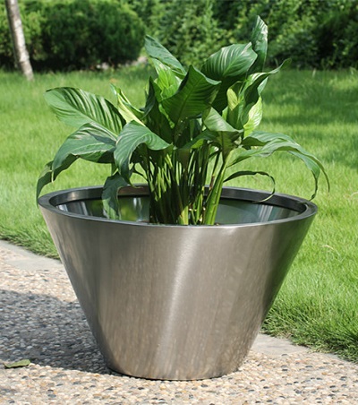 FO-9013 Stainless Steel Bowl Planter