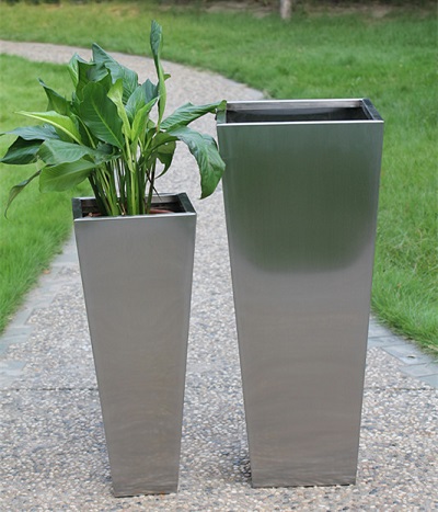 FO-9010 Stainless Steel Taperd Flowerpot  