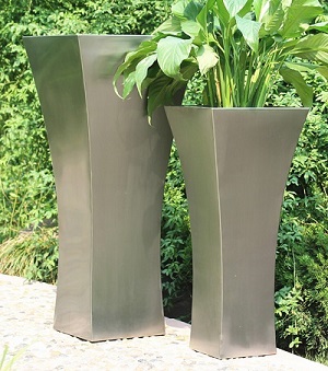 FO-9009 Stainless Steel Taperd Flowerpot 