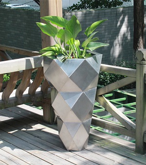 FO-9052 Stainless Steel Tapered Flowerpot