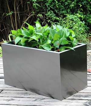 FO-9063 Stainless Steel Squared Flowerpot